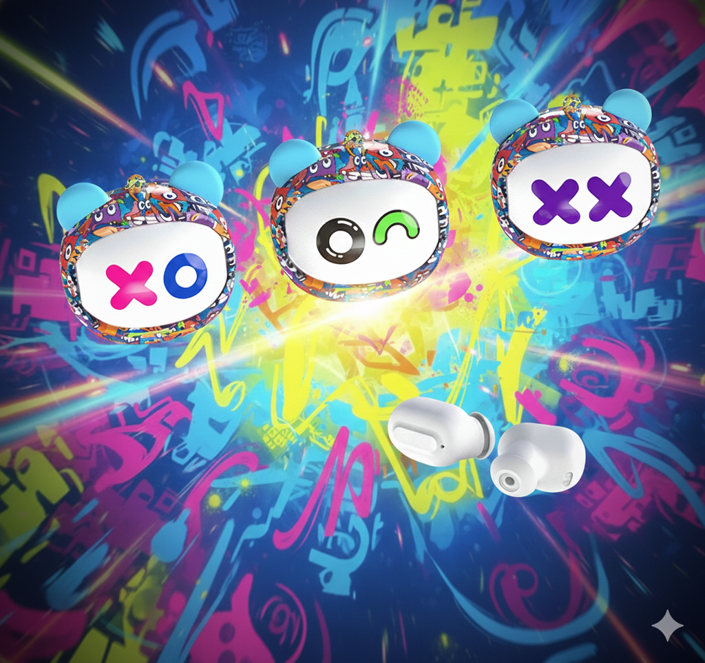 AUDÍFONOS INALÁMBRICOS CUTE MONSTER ROLLING FACE